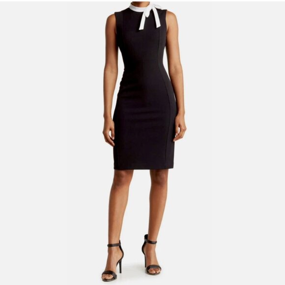 Brand New Calvin Klein Bow Tie- Neck Sheath Dress - Picture 2 of 4